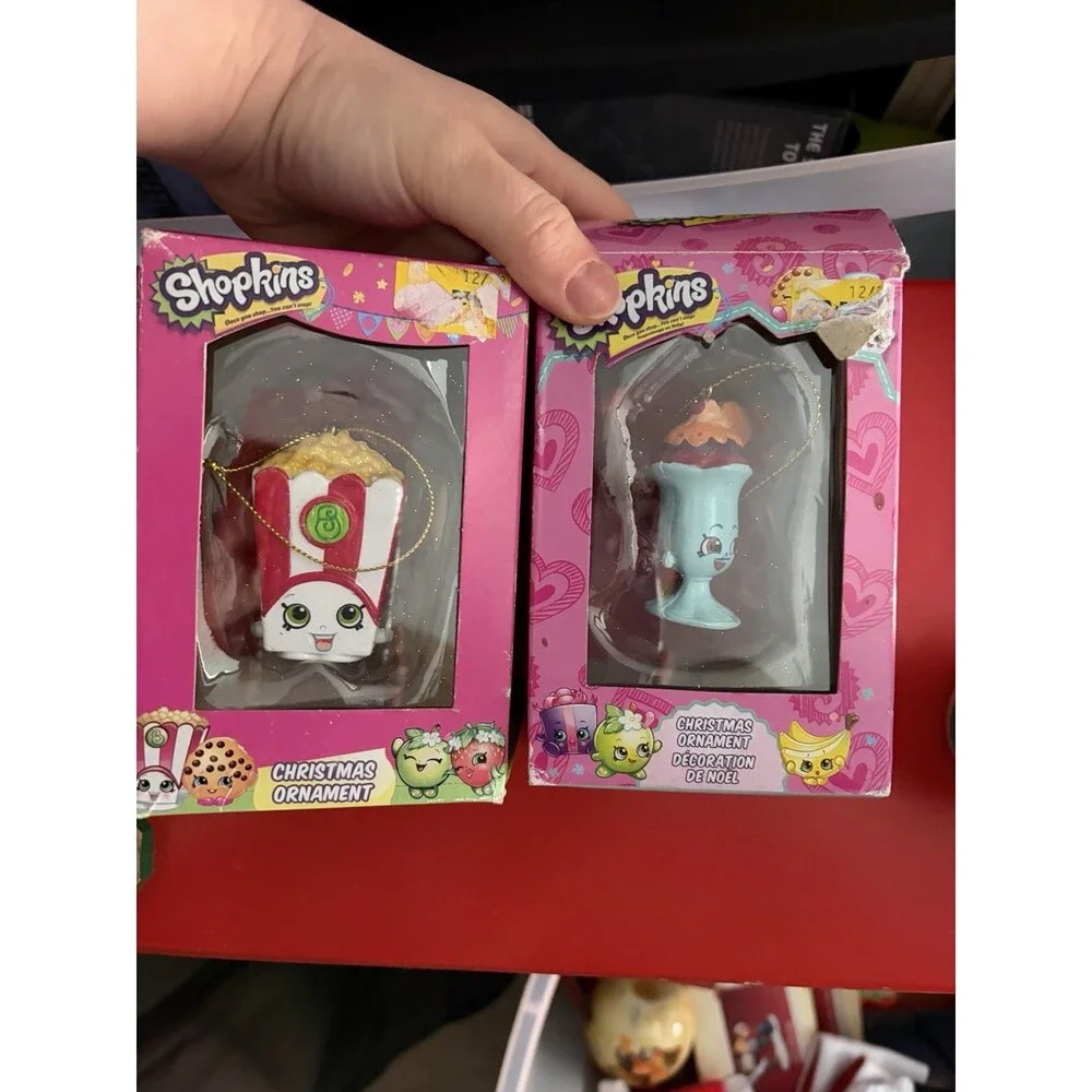 Shopkins Ornament Bundle Milkshake & Popcorn Bucket Kurt Adler Holiday Christmas